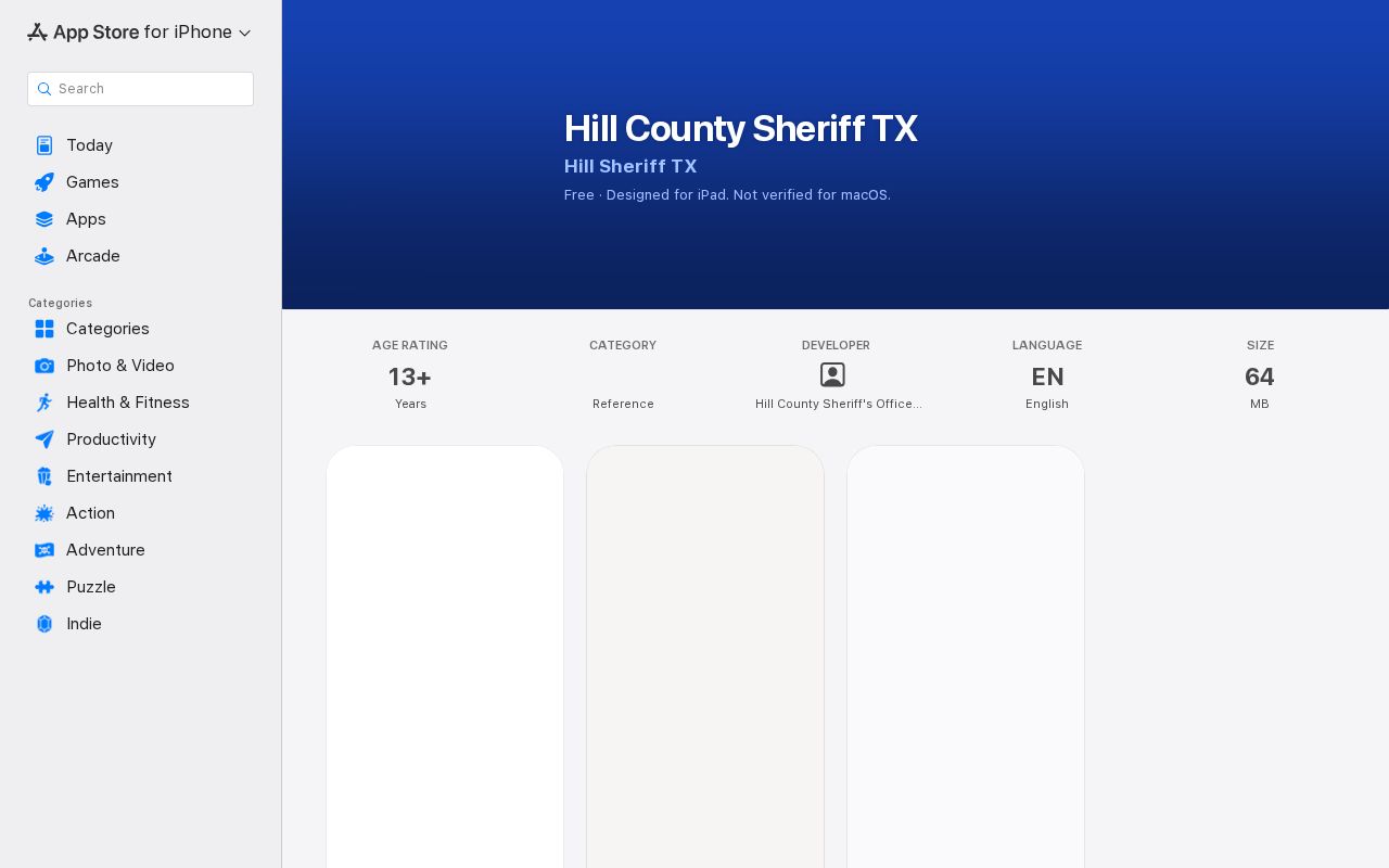 Hill County current-custody booking-record source app listing